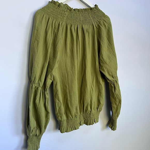 NWT Anthropologie Porridge Long-Sleeve Gauze Smocked Top M - Picture 10 of 12